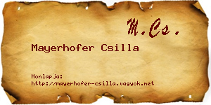 Mayerhofer Csilla névjegykártya
